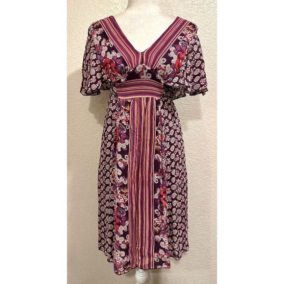Vintage Dresses & Skirts - Vintage 90s Purple Floral Cute Summer Tie Dress